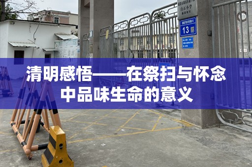 清明感悟——在祭扫与怀念中品味生命的意义
