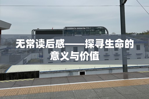 无常读后感——探寻生命的意义与价值