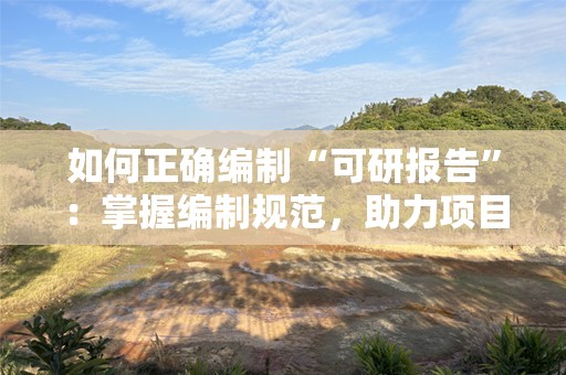 如何正确编制“可研报告”：掌握编制规范，助力项目成功