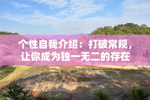 个性自我介绍：打破常规，让你成为独一无二的存在