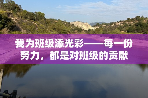 我为班级添光彩——每一份努力，都是对班级的贡献