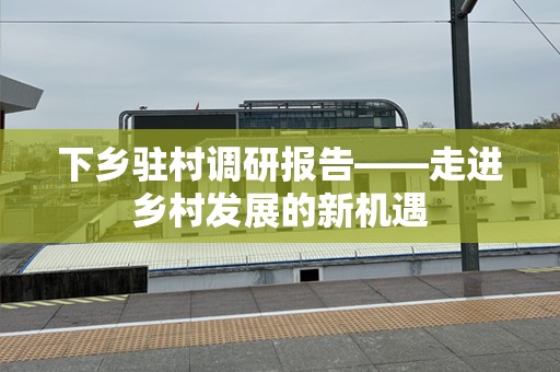 下乡驻村调研报告——走进乡村发展的新机遇