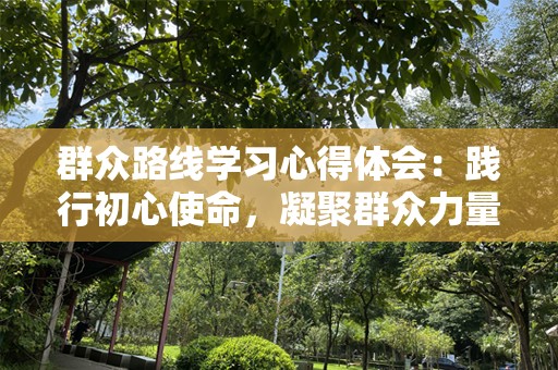 群众路线学习心得体会：践行初心使命，凝聚群众力量