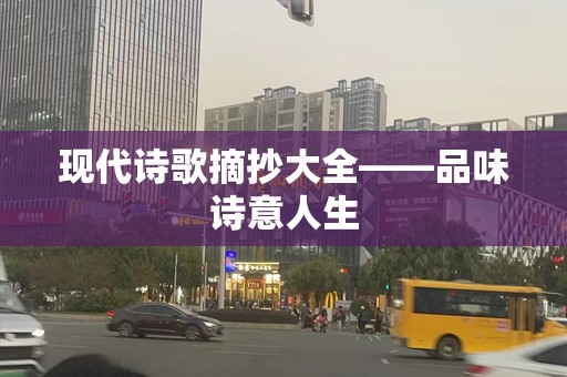 现代诗歌摘抄大全——品味诗意人生