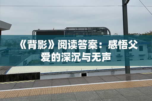 《背影》阅读答案：感悟父爱的深沉与无声