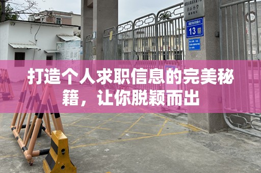 打造个人求职信息的完美秘籍，让你脱颖而出