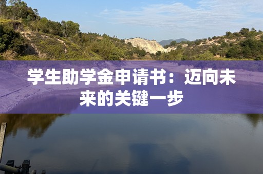 学生助学金申请书：迈向未来的关键一步