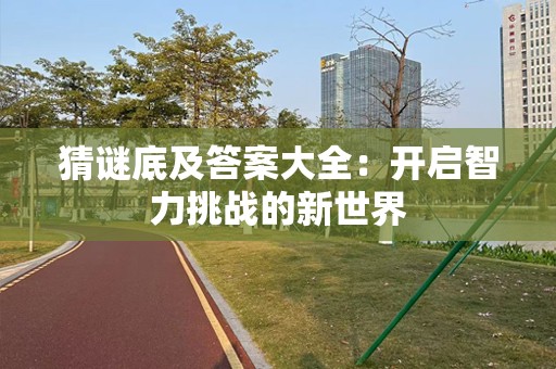 猜谜底及答案大全：开启智力挑战的新世界