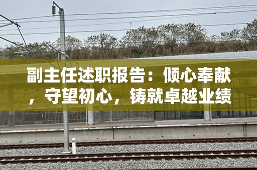 副主任述职报告：倾心奉献，守望初心，铸就卓越业绩