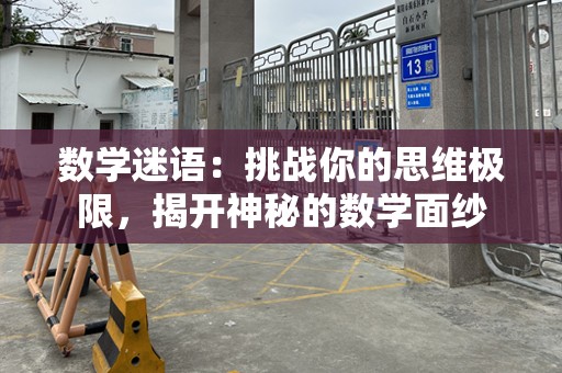 数学迷语：挑战你的思维极限，揭开神秘的数学面纱