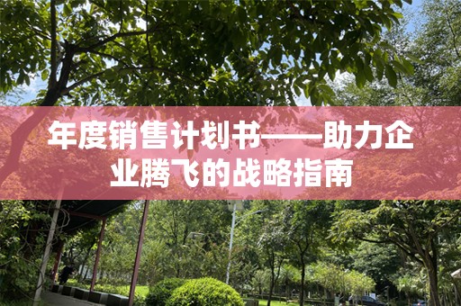 年度销售计划书——助力企业腾飞的战略指南