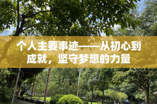 个人主要事迹——从初心到成就，坚守梦想的力量