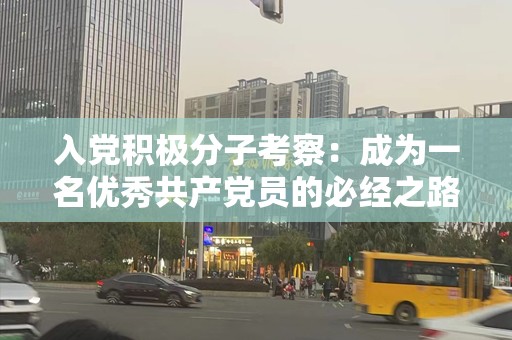入党积极分子考察：成为一名优秀共产党员的必经之路