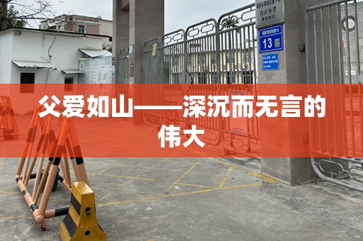父爱如山——深沉而无言的伟大