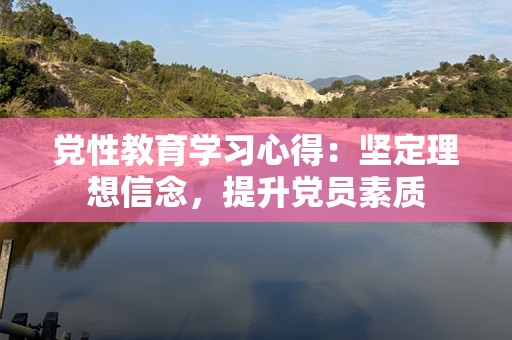 党性教育学习心得：坚定理想信念，提升党员素质