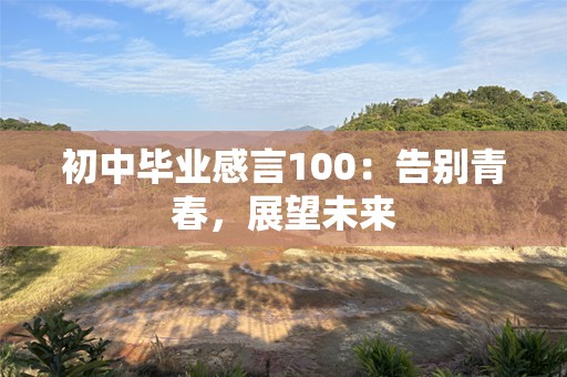 初中毕业感言100：告别青春，展望未来
