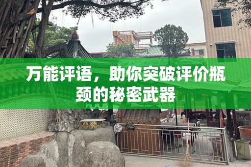 万能评语，助你突破评价瓶颈的秘密武器