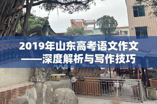 2019年山东高考语文作文——深度解析与写作技巧