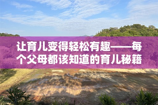 让育儿变得轻松有趣——每个父母都该知道的育儿秘籍