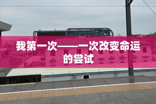 我第一次——一次改变命运的尝试