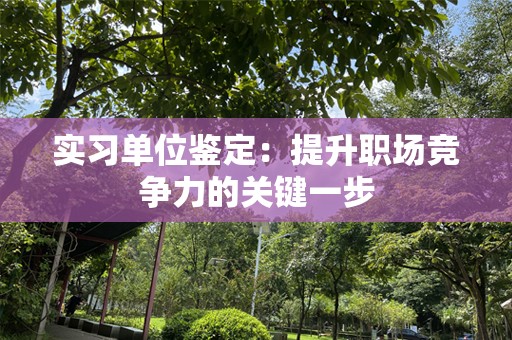 实习单位鉴定：提升职场竞争力的关键一步