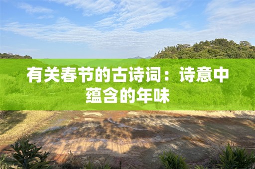 有关春节的古诗词：诗意中蕴含的年味