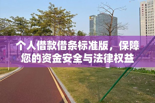 个人借款借条标准版，保障您的资金安全与法律权益