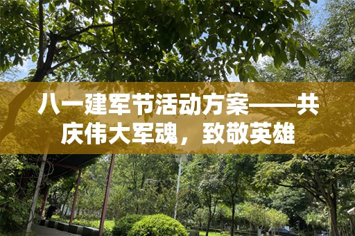 八一建军节活动方案——共庆伟大军魂，致敬英雄