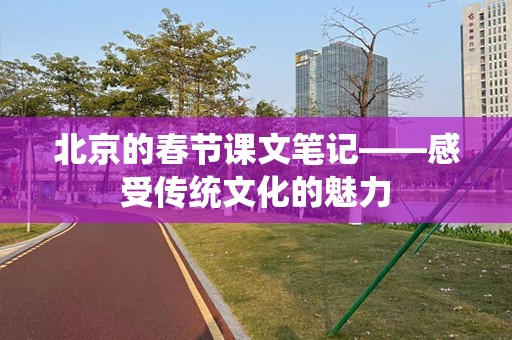 北京的春节课文笔记——感受传统文化的魅力