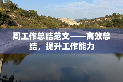 周工作总结范文——高效总结，提升工作能力