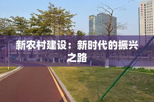 新农村建设：新时代的振兴之路