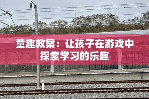 童趣教案：让孩子在游戏中探索学习的乐趣