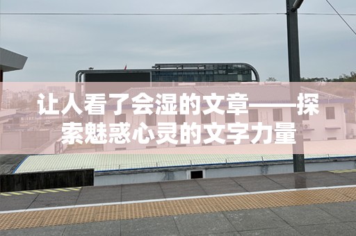 让人看了会湿的文章——探索魅惑心灵的文字力量