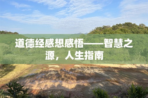 道德经感想感悟——智慧之源，人生指南
