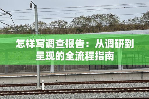 怎样写调查报告：从调研到呈现的全流程指南