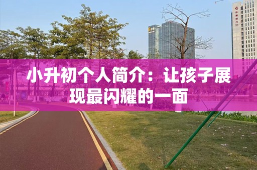 小升初个人简介：让孩子展现最闪耀的一面