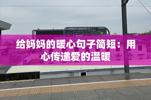 给妈妈的暖心句子简短：用心传递爱的温暖