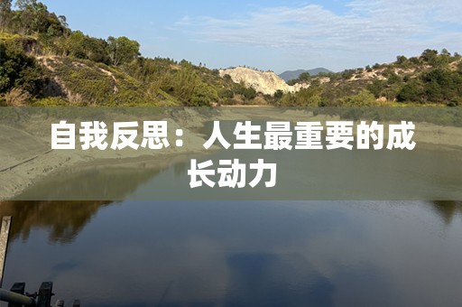 自我反思：人生最重要的成长动力