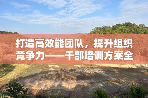 打造高效能团队，提升组织竞争力——干部培训方案全解析