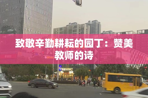 致敬辛勤耕耘的园丁：赞美教师的诗