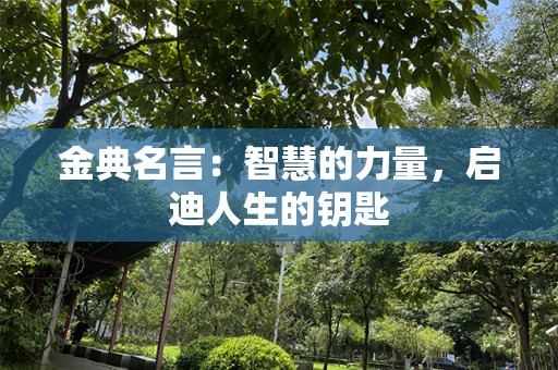 金典名言：智慧的力量，启迪人生的钥匙