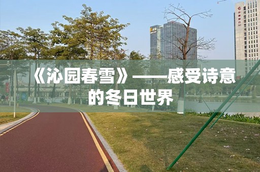 《沁园春雪》——感受诗意的冬日世界