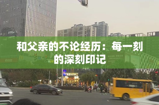 和父亲的不论经历：每一刻的深刻印记