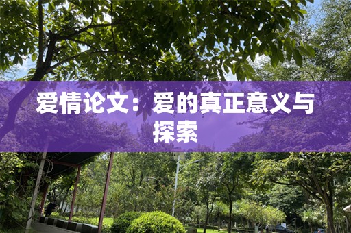 爱情论文：爱的真正意义与探索