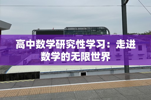 高中数学研究性学习：走进数学的无限世界