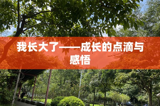 我长大了——成长的点滴与感悟