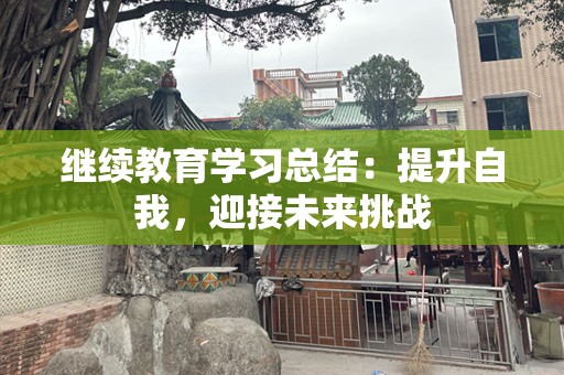 继续教育学习总结：提升自我，迎接未来挑战
